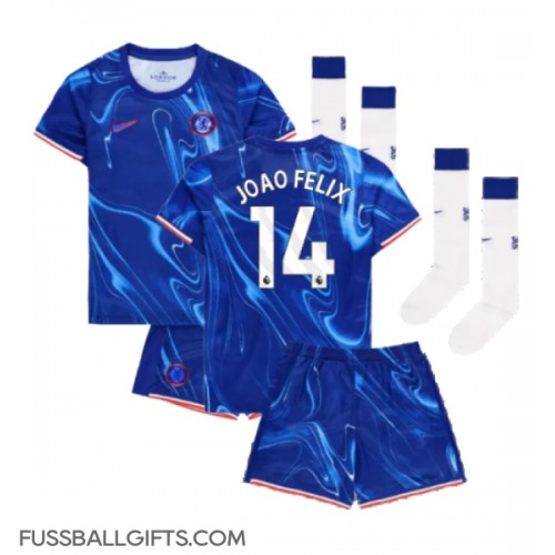 Chelsea Joao Felix #14 Fußballbekleidung Heimtrikot Kinder 2024-25 Kurzarm (+ kurze hosen)